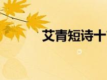 艾青短詩十首（艾青短詩精選）