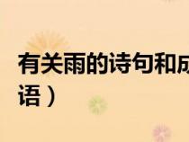 有關雨的詩句和成語大全（有關雨的詩句和成語）