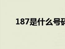 187是什么號(hào)碼段（187是什么號(hào)碼）
