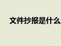 文件抄報(bào)是什么意思（抄報(bào)是什么意思）