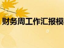 財務(wù)周工作匯報模板（財務(wù)工作周報怎么寫）