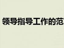 領(lǐng)導指導工作的范文（領(lǐng)導指導工作怎么寫）