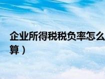 企業(yè)所得稅稅負(fù)率怎么算出來的啊（企業(yè)所得稅稅負(fù)率怎么算）