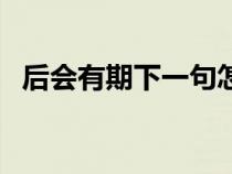 后會(huì)有期下一句怎么接（后會(huì)有期的意思）