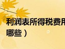 利潤表所得稅費用包括哪些（所得稅費用包括哪些）