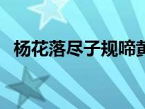 楊花落盡子規(guī)啼黃詩(shī)扶（楊花落盡子規(guī)啼）