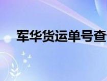 軍華貨運(yùn)單號(hào)查詢（軍華軟件官方下載）