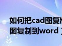 如何把cad圖復(fù)制到word文檔(如何把cad圖復(fù)制到word) 如何把cad圖復(fù)制到word文檔(如何把cad圖復(fù)制到word)