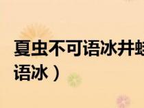 夏蟲不可語冰井蛙不可語海啥意思(夏蟲不可語冰) 夏蟲不可語冰井蛙不可語海啥意思(夏蟲不可語冰)