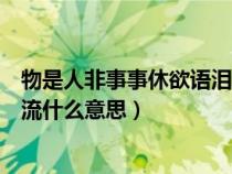 物是人非事事休欲語淚先流解釋（物是人非事事休欲語淚先流什么意思）