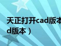 天正打開cad版本怎么設(shè)置（天正打開選擇cad版本）
