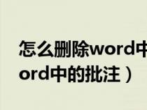 怎么刪除word中的批注和修訂（怎么刪除word中的批注）