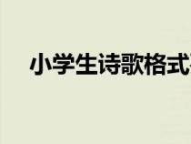 小學生詩歌格式要求（小學生詩歌格式）