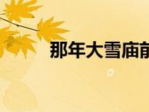 那年大雪廟前沒有你（那年大雪）